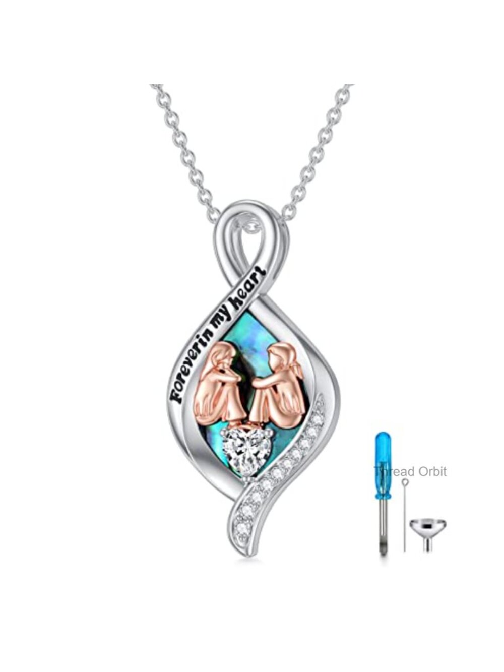 Sterling Silver Cremation Urn Necklace for Ashes - Infinity Pendant